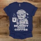 Mummy Needs Coffee Navy T Shirt Unisex