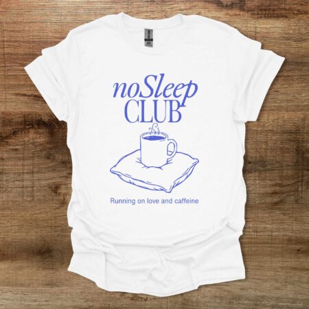 No Sleep Club White T Shirt Unisex