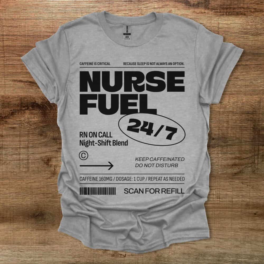 Nurse Fuel Sport Grey T-Shirt Unisex Nurse Fuel Sport Grey T Shirt Unisex