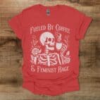 Skeleton Coffee Feminist Rage Red