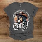 Western Girl Coffee Charocal T Shirt Unisex