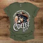 Western Girl Coffee Military Green T Shirt Unisex