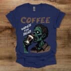 Zombie Wakes The Dead Navy T Shirt Unisex