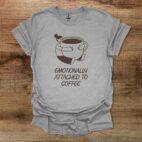 Attached To Coffee Sport Grey T Shirt Unisex