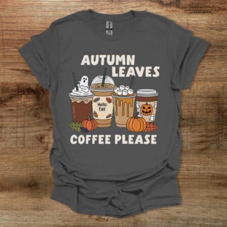Autumn Leaves Charocal T Shirt Unisex