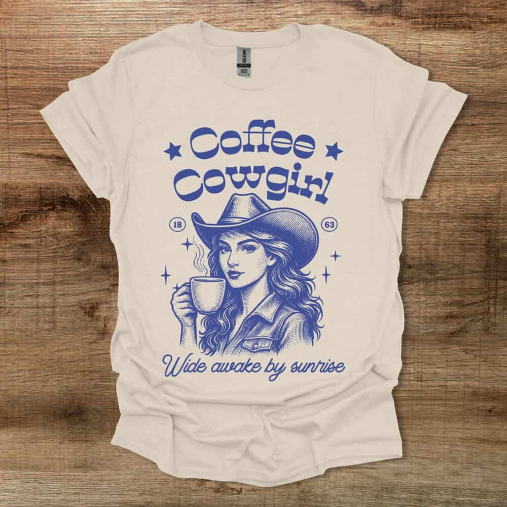 Coffee Cowgirl Natural T-Shirt Unisex Coffee Cowgirl Natural T Shirt Unisex