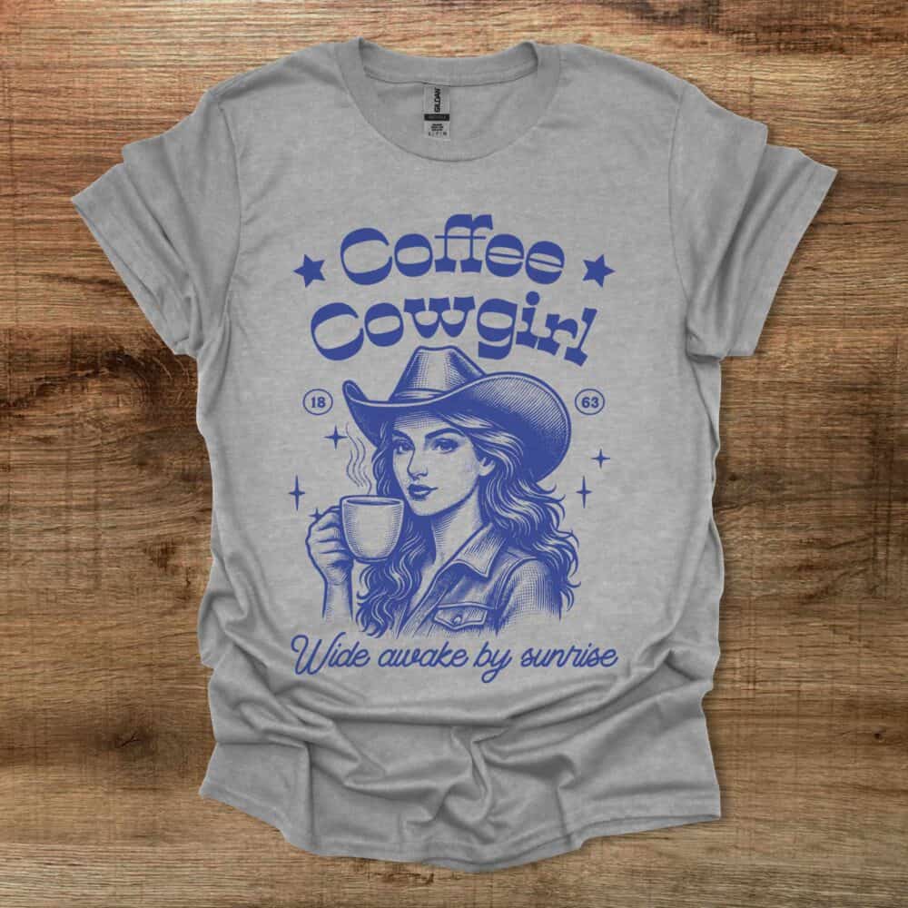Coffee Cowgirl Sport Grey T-Shirt Unisex Coffee Cowgirl Sport Grey T Shirt Unisex