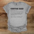 Coffee Dad Dictionary Sport Grey T Shirt Unisex