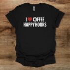 Coffee Happy Hours Black T Shirt Unisex