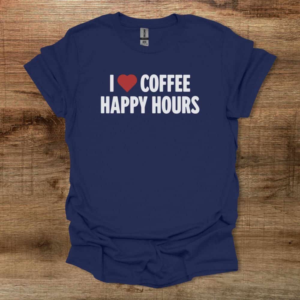Coffee Happy Hours Navy T-Shirt Unisex Coffee Happy Hours Navy T Shirt Unisex