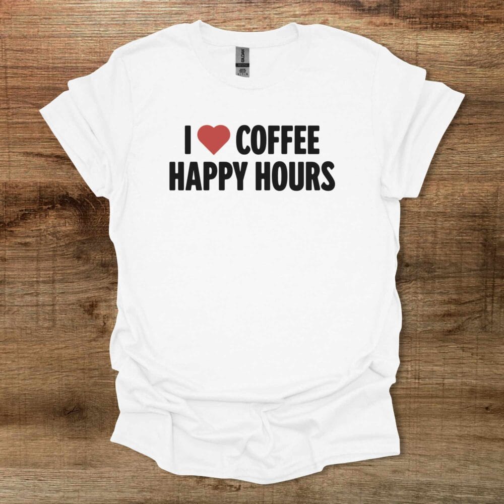 Coffee Happy Hours White T-Shirt Unisex Coffee Happy Hours White T Shirt Unisex