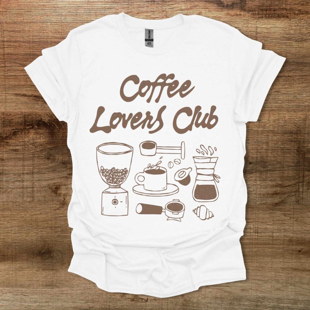 Coffee Lovers Club White T-Shirt Unisex Coffee Lovers Club White T Shirt Unisex