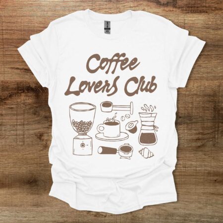 Coffee Lovers Club White T Shirt Unisex