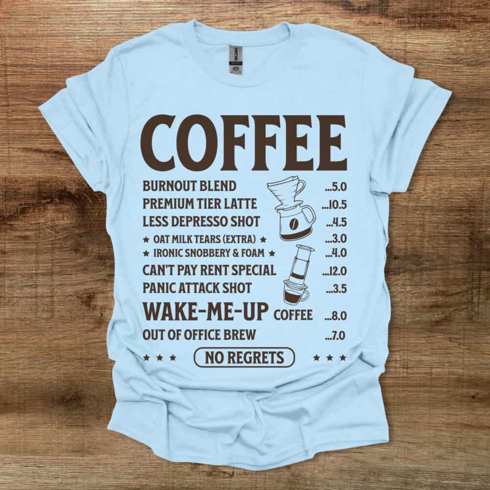 Coffee Menu Light Blue Coffee Menu Light Blue