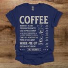 Coffee Menu Navy T Shirt Unisex