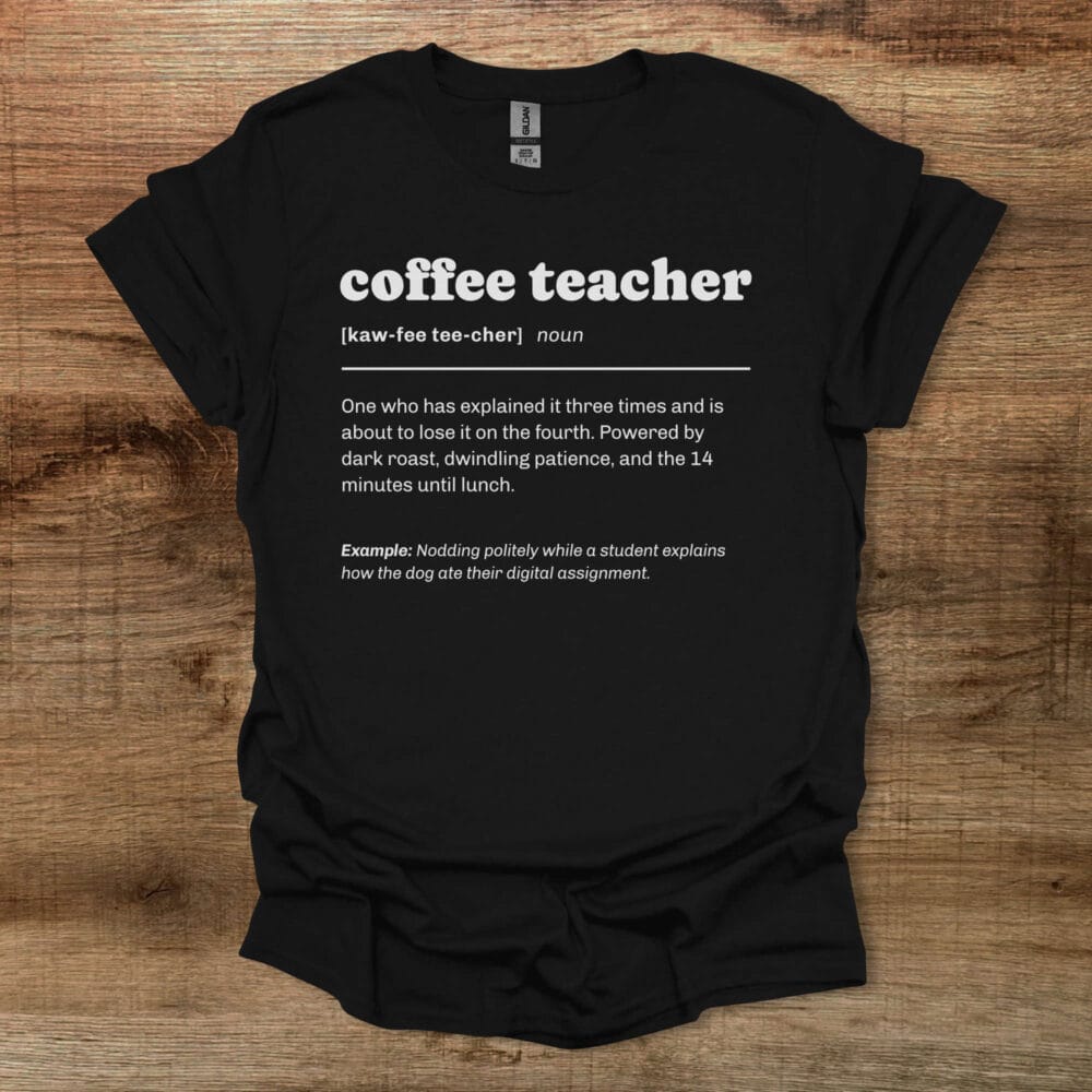Coffee Teacher Dictionary Black T-Shirt Unisex Coffee Teacher Dictionary Black T Shirt Unisex