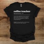 Coffee Teacher Dictionary Black T Shirt Unisex