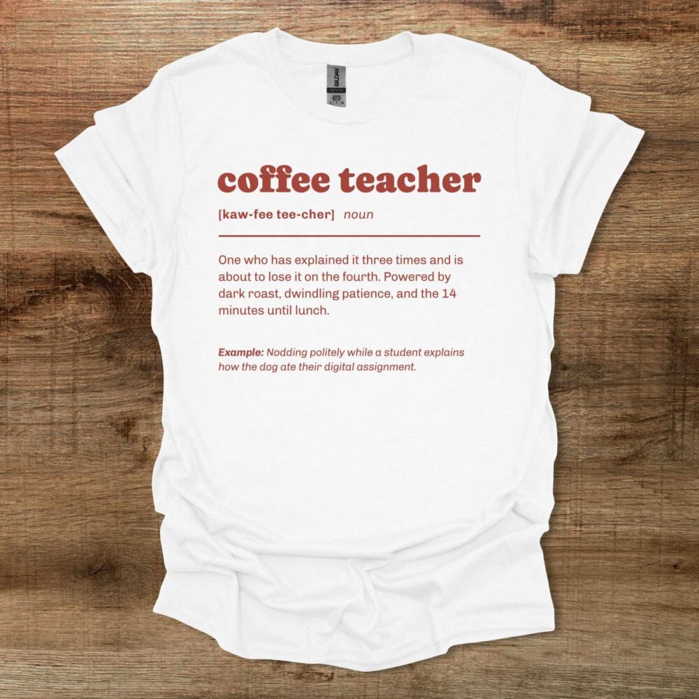 Coffee Teacher Dictionary White T-Shirt Unisex Coffee Teacher Dictionary White T Shirt Unisex