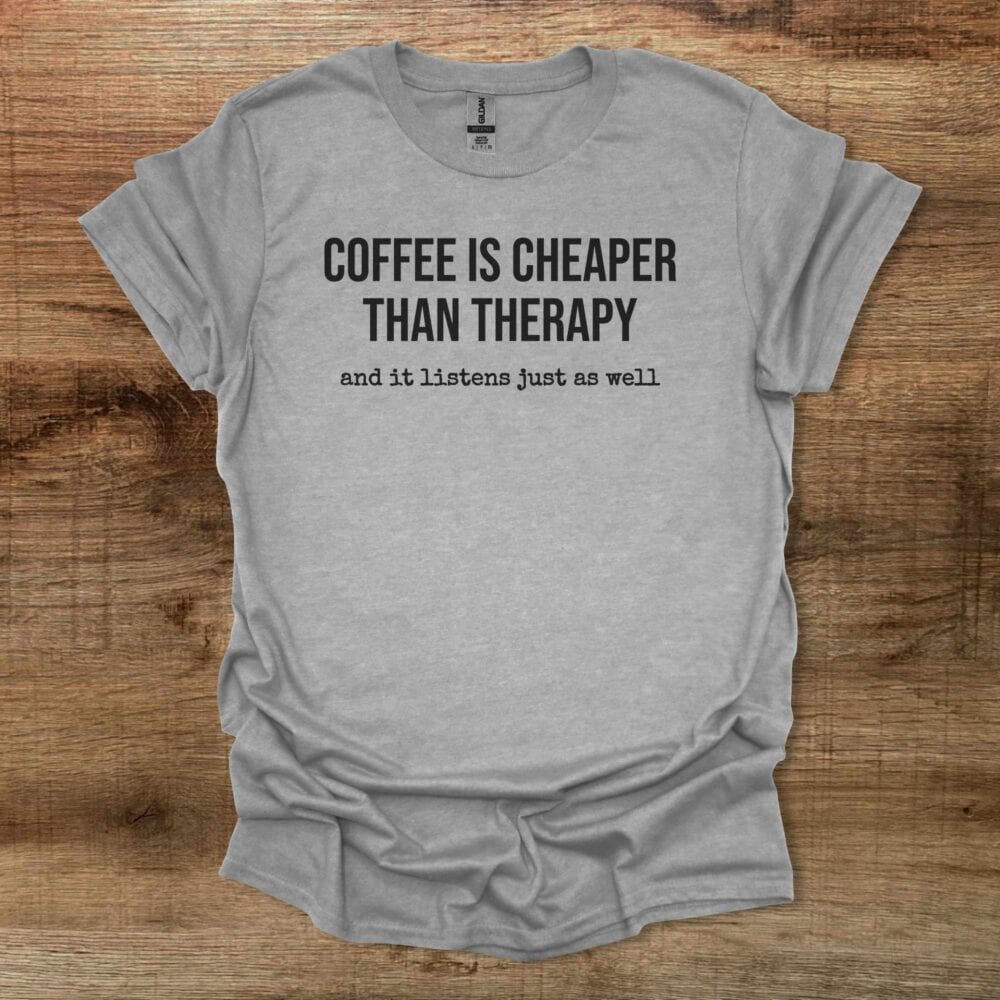 Coffee Therapy Sport Grey T-Shirt Unisex 1 Coffee Therapy Sport Grey T Shirt Unisex