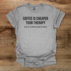 Coffee Therapy Sport Grey T Shirt Unisex