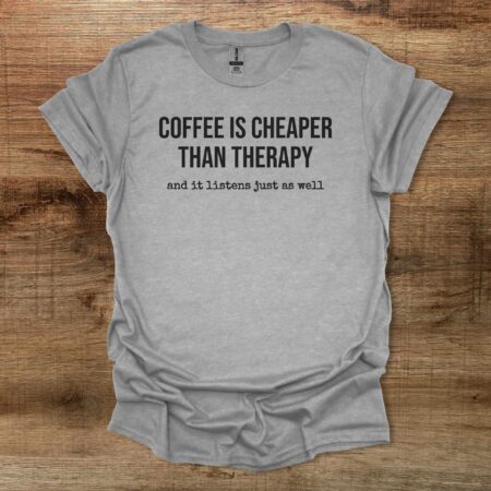 Coffee Therapy Sport Grey T Shirt Unisex