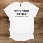 Coffee Therapy White T Shirt Unisex