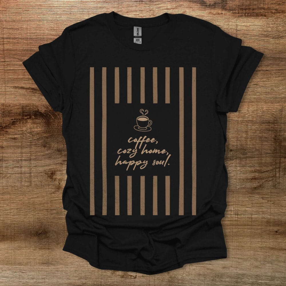 Cozy Home Stripes Black T-Shirt Unisex Cozy Home Stripes Black T Shirt Unisex