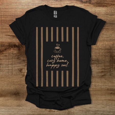 Cozy Home Stripes Black T Shirt Unisex