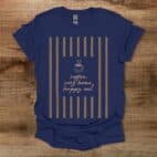 Cozy Home Stripes Navy T Shirt Unisex