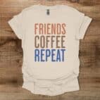 Friends Coffee Repeat Natural T Shirt Unisex