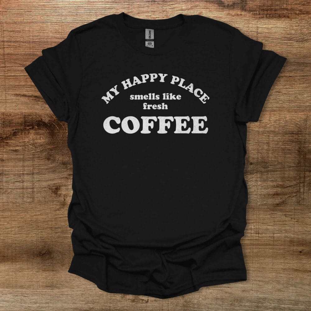 Happy Place Black T-Shirt Unisex Happy Place Black T Shirt Unisex