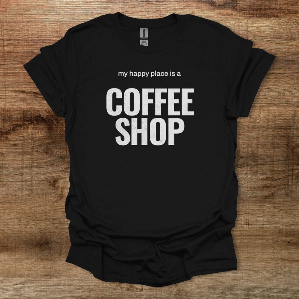Happy Place Black T-Shirt Unisex Happy Place Black T Shirt Unisex