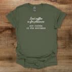 Iced Coffee Pleasure Military Green T Shirt Unisex