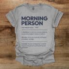 Morning Person Dictionary Sport Grey T Shirt Unisex