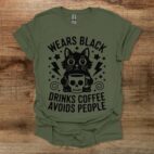Wears Black Military Green T Shirt Unisex