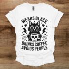 Wears Black White T Shirt Unisex